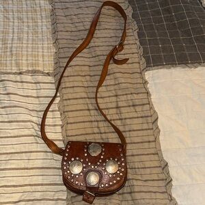 Vintage brown leather western purse